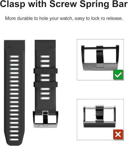 OVERSTEP Compatible with Fenix 6X Watch Band 26mm QuickFit Silicone Strap for Garmin Fenix 7X/Fenix 6X Pro/Fenix 5X/Fenix 5X Plus/Descent Mk2, Mk2i Smartwatch(Army Green-Black) in Kuwait