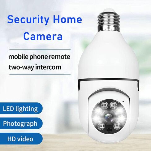 1080P Light Bulb Security Camera, 360° Panoramic WiFi Outdoor & Indoor 2.4Ghz/ 5Ghz Light Bulb Camera Color Day&Night,Light Socket Security Camera Motion Detection,Wireless Lightbulb in Kuwait