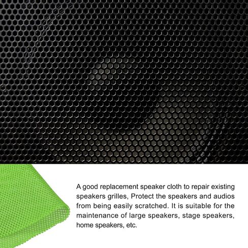 Rebower Speaker Grill Cloth Stereo Mesh Fabric Protective Dustproof Cloth, [for Home Speaker Repair] - 39.37 Inch x 59 Inch/Green in Saudi Arabia