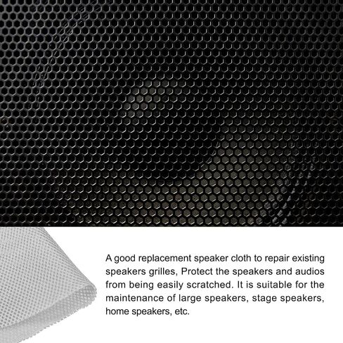 Rebower Speaker Grill Cloth Stereo Mesh Fabric Protective Dustproof Cloth, [for Home Speaker Repair] - 39.37 Inch x 59 Inch/Light Grey in Saudi Arabia