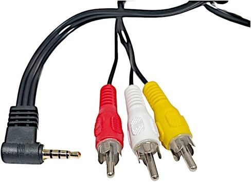 12vMax Electronics 3.5mm to 3 RCA AV Cord Video Cable Output 1/8" TRRS to 3 RCA Male Plug AUX Cable Cord in Kuwait
