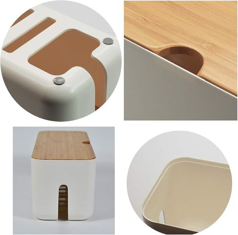 Changsuo Cable Management Box Small White, Extension Cord Organizer for Power Stripe Surge Protector Wire Management Concealer Cover Hider for Desktop Home Office Kitchen (White) in Kuwait