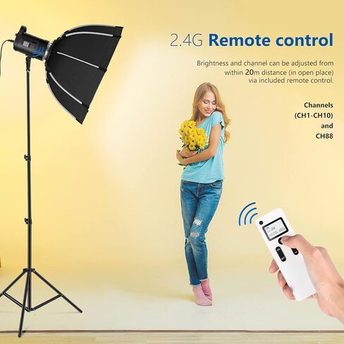 NEEWER CB60 60W 2.4G LED Video Light Kit, 5600K COB Daylight Continuous Output Lighting with Remote/Bowens Mount/Softbox/Light Stand, 6500Lux/1m CRI97+ for Studio/Outdoor Photography Video Recording in Kuwait