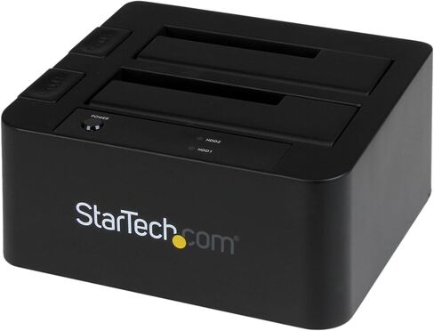 StarTech.com Dual-Bay USB 3.0 / eSATA to SATA Hard Drive Docking Station, External 2.5/3.5" SATA I/II/III, SSD/HDD Docking Station, Hot-Swap Hard Drive Bays, Top-Loading (SDOCK2U33EB),Black in Saudi Arabia