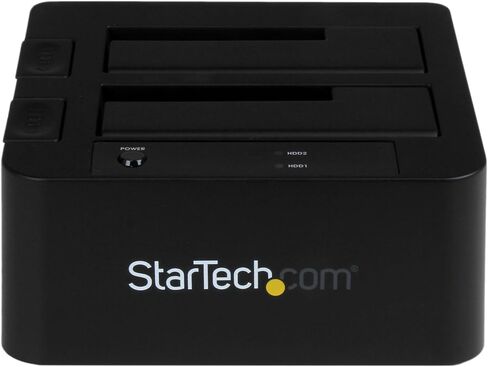 StarTech.com Dual-Bay USB 3.0 / eSATA to SATA Hard Drive Docking Station, External 2.5/3.5" SATA I/II/III, SSD/HDD Docking Station, Hot-Swap Hard Drive Bays, Top-Loading (SDOCK2U33EB),Black in Saudi Arabia