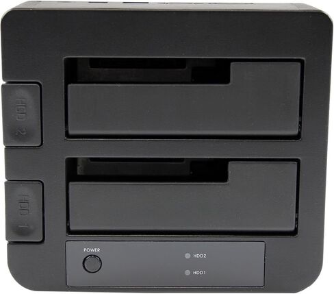 StarTech.com Dual-Bay USB 3.0 / eSATA to SATA Hard Drive Docking Station, External 2.5/3.5" SATA I/II/III, SSD/HDD Docking Station, Hot-Swap Hard Drive Bays, Top-Loading (SDOCK2U33EB),Black in Saudi Arabia