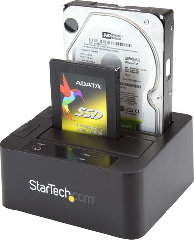 StarTech.com Dual-Bay USB 3.0 / eSATA to SATA Hard Drive Docking Station, External 2.5/3.5" SATA I/II/III, SSD/HDD Docking Station, Hot-Swap Hard Drive Bays, Top-Loading (SDOCK2U33EB),Black in Saudi Arabia