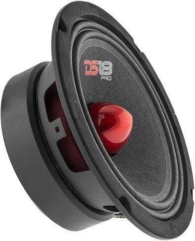 DS18 PRO-GM6.4B Loudspeaker - 6.5", Midrange, Red Aluminum Bullet, 480W Max, 140W RMS, 4 Ohms - Premium Quality Audio Door Speakers for Car or Truck Stereo Sound System (1 Speaker) in Kuwait