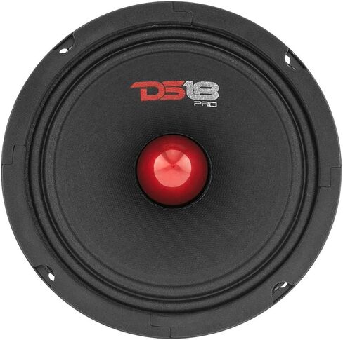 DS18 PRO-GM6.4B Loudspeaker - 6.5", Midrange, Red Aluminum Bullet, 480W Max, 140W RMS, 4 Ohms - Premium Quality Audio Door Speakers for Car or Truck Stereo Sound System (1 Speaker) in Kuwait