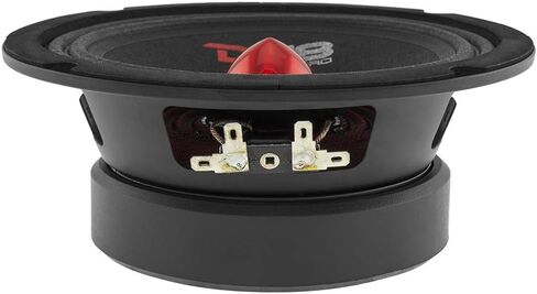 DS18 PRO-GM6.4B Loudspeaker - 6.5", Midrange, Red Aluminum Bullet, 480W Max, 140W RMS, 4 Ohms - Premium Quality Audio Door Speakers for Car or Truck Stereo Sound System (1 Speaker) in Kuwait