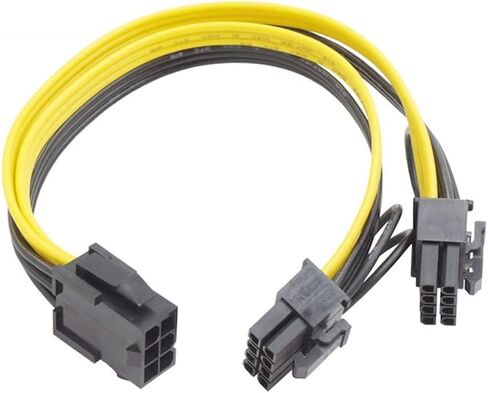 YiKaiEn 6 Pin to Dual 8 Pin (6+2 Pin) Video Card GPU Power Supply Cable (8.6inch 22cm) in Saudi Arabia
