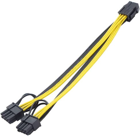 YiKaiEn 6 Pin to Dual 8 Pin (6+2 Pin) Video Card GPU Power Supply Cable (8.6inch 22cm) in Saudi Arabia