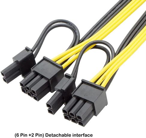 YiKaiEn 6 Pin to Dual 8 Pin (6+2 Pin) Video Card GPU Power Supply Cable (8.6inch 22cm) in Saudi Arabia
