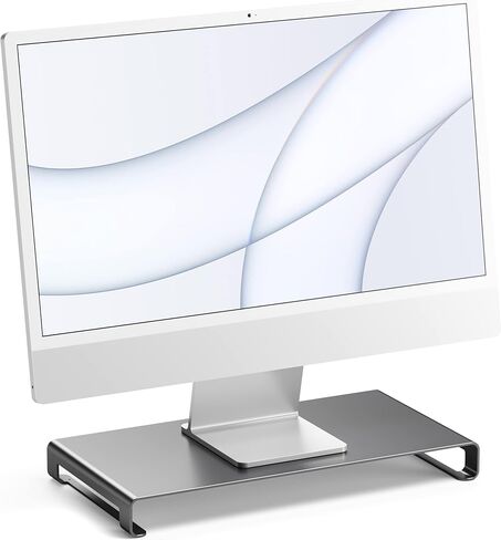 Satechi Aluminum Universal Unibody Monitor Stand - Compatible with MacBook Pro, iMac Pro, Google Chromebook, Microsoft Surface Go, Dell, Asus and more (Space Gray) in Saudi Arabia
