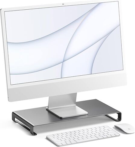 Satechi Aluminum Universal Unibody Monitor Stand - Compatible with MacBook Pro, iMac Pro, Google Chromebook, Microsoft Surface Go, Dell, Asus and more (Space Gray) in Saudi Arabia