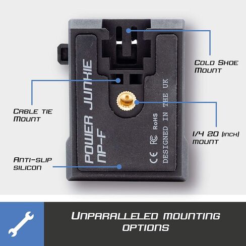 Power Junkie by Blind Spot - Multi use NPF Battery Plate for filmmakers Using NP-F Batteries - Mirrorless or BMPCC Power - It's Also a npf Charger - Battery Plate with Industry Mount. in Saudi Arabia