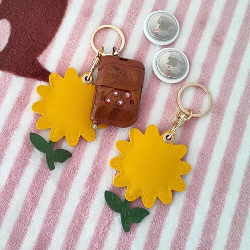 CATCH ON 2 Pack من الجلد Airtag Keychain Case، إكسسوارات Kawaii لطيفة مناسبة لـ Airtag (البطريق الرمادي) in Kuwait