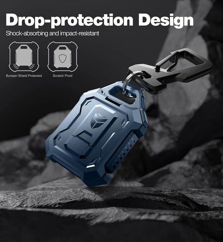 Dexnor Full-body Shockproof Case for AirTag,Anti-lost Protective Cover Airtag Holder Keychain with Key Ring & Carabiner in Saudi Arabia
