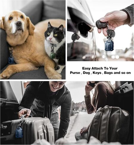 Dexnor Full-body Shockproof Case for AirTag,Anti-lost Protective Cover Airtag Holder Keychain with Key Ring & Carabiner in Saudi Arabia