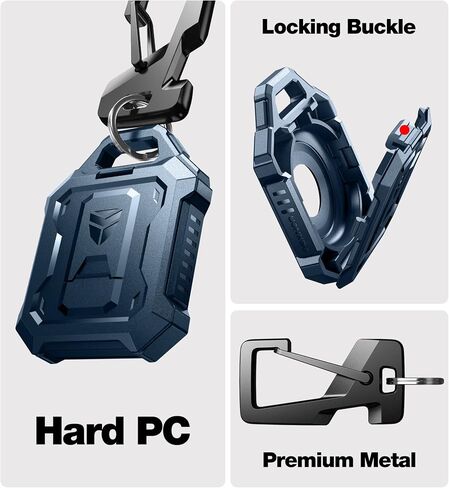 Dexnor Full-body Shockproof Case for AirTag,Anti-lost Protective Cover Airtag Holder Keychain with Key Ring & Carabiner in Saudi Arabia