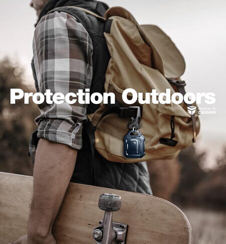 Dexnor Full-body Shockproof Case for AirTag,Anti-lost Protective Cover Airtag Holder Keychain with Key Ring & Carabiner in Saudi Arabia