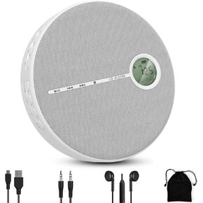 Rechargeable Portable CD Player with Bluetooth,ZUNKOM Compact Anti-Skip Walkman CD Player with Headphones &Dual Stereo Speakers for Home/Travel,Support CD MP3 USB AUX Input,2000mAh in Saudi Arabia
