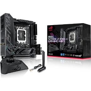 ASUS ROG Strix Z790-I Gaming WiFi 6E LGA 1700 (Intel®13th&12th Gen) اللوحة الأم للألعاب mini-ITX (PCIe5.0، DDR5،10+1 مراحل طاقة، Thunderbolt 4,2.5GbLAN، USB 3.2 Gen 2x2 اللوحة الأمامية Type-C ,2x M.2/NVMe SSD)