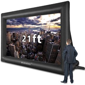 17 Feet Inflatable Outdoor and Indoor Theater Projector Screen - Includes Inflation Fan, Tie-Downs and Storage Bag - Only Supports Front Projection in Kuwait