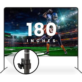 Adjustable Height Projector Screen - 180 Inch Indoor & Outdoor Projector Screen with Carry Bag for Office and Home Theater Portable Projection Screen in Kuwait