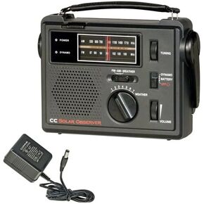 C. Crane CC Solar Observer Wind Up Solar Crank Radio مع AM وFM وNOAA للطقس، ومصباح LED مدمج، وشاحن الهاتف المحمول ومحول التيار المتردد in Kuwait