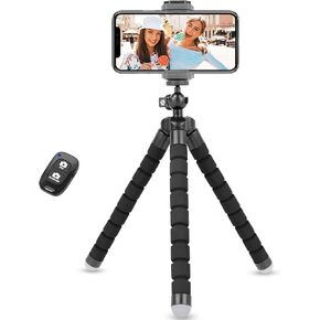 Torjim Phone Tripod, Mini Cell Phone Tripod with Wireless Remote Control & Phone Holder, 360°Rotation Flexible Travel Tripod for Smartphone, DSLR Camera in Saudi Arabia