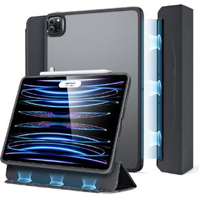 حافظة ESR لجهاز iPad Pro 11 بوصة (2022/2021)، غطاء مغناطيسي قابل للفصل، حامل ذكي ثلاثي الطي مع غطاء خلفي صلب، قلم رصاص 2 شحن لاسلكي، نحيف وخفيف، سلسلة تصاعدية، أسود بلوري in Kuwait