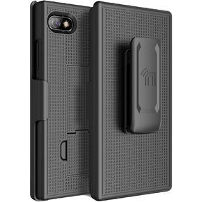 Case with Clip for Unihertz Titan Slim Phone, Nakedcellphone Hard Shell Cover with Kickstand and [Rotating/Ratchet] Belt Hip Holster Holder Combo - Black