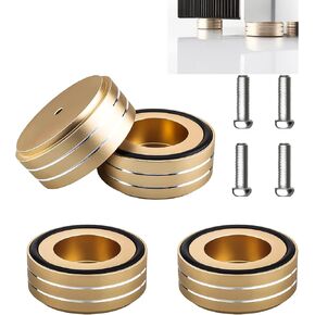 Viborg HiFi مكبر صوت بأقدام حامل 58 * 22 مم، 4 قطع قاعدة أقدام عازلة ممتص للصدمات مع حلقة مطاطية ومسامير تثبيت (M4*0.7) لمسجل DAC القرص الدوار AMP (فضي)