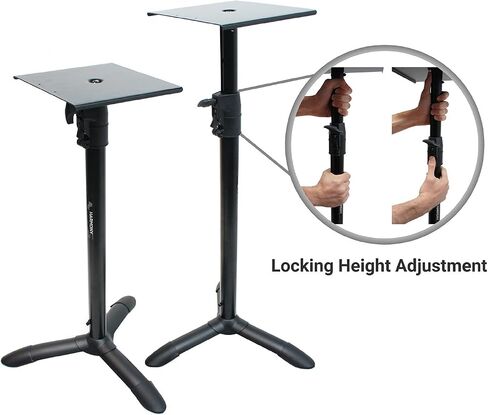 Harmony Audio HA-BKSPKS Home Audio - Studio Monitor Adjustable Height Bookshelf Speaker Stand Pair in Saudi Arabia