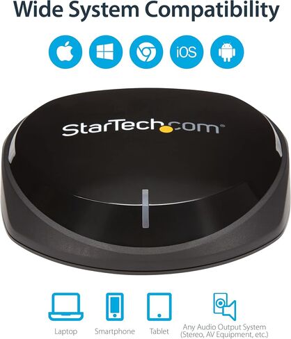جهاز استقبال صوت بلوتوث StarTech.com مع NFC - صوت لاسلكي - محول / محول مكبر صوت Aux BT للمسرح المنزلي أو الاستريو (BT2A) أسود in Kuwait