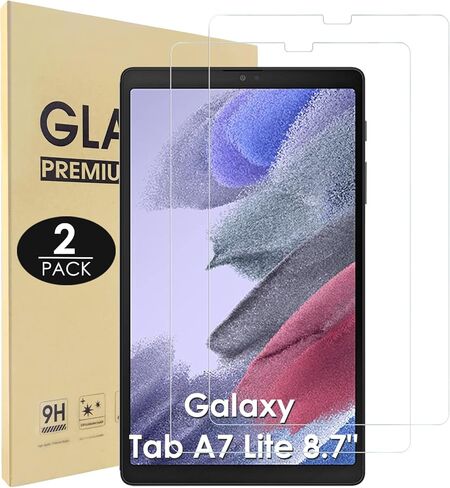 واقي شاشة Hianjoo [عبوة من قطعتين] متوافق مع Samsung Galaxy Tab A7 Lite 8.7 بوصة، [وضوح HD] [9 صلابة] استبدال الزجاج المقوى لجهاز Samsung Galaxy Tab A7 Lite 8.7 بوصة 2021 SM-T225 in Kuwait