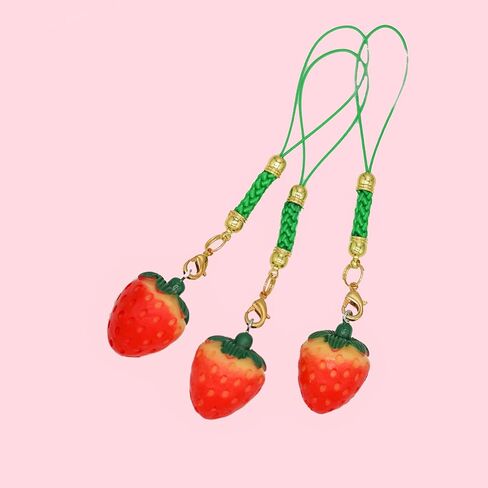 Showkanbay Kawaii الهاتف سحر لطيف الفراولة الديكور الهاتف سحر سحر سحر الهاتف سحر قلادة حقيبة الهاتف هدية لفتاة الهاتف الخليوي سحر ، الراتنج ، لا الأحجار الكريمة, مادة صمغية, لا أحجار كريمة in Kuwait