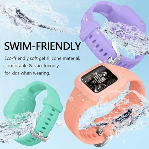 Mosstek متوافق مع Garmin Vivofit Jr. 3 عصابات للأطفال، أساور معصم رياضية ناعمة من السيليكون متوافقة مع GarminFit Jr. 3 بديل قابل للتعديل مناسب للسباحة للأولاد والبنات، 3 عبوات in Kuwait