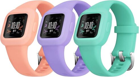 Mosstek متوافق مع Garmin Vivofit Jr. 3 عصابات للأطفال، أساور معصم رياضية ناعمة من السيليكون متوافقة مع GarminFit Jr. 3 بديل قابل للتعديل مناسب للسباحة للأولاد والبنات، 3 عبوات in Kuwait