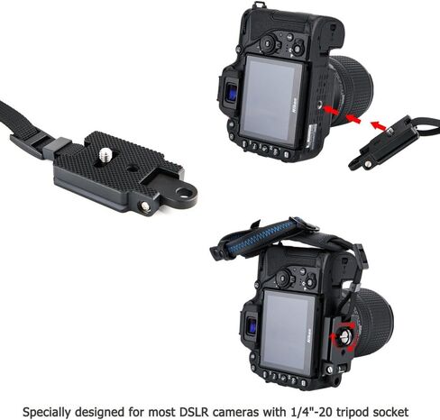 حزام يد كاميرا DSLR فاخر من JJC مع لوحة تحرير سريعة لنيكون D850 D750 D780 D500 D7500 D7200 D3500 D3400 D5600 D5500 D5300 D5200 D3300 D3200 D7100 D810 D800 D600 D610 D5 D4s D4 D3s والمزيد من DSLR in Kuwait
