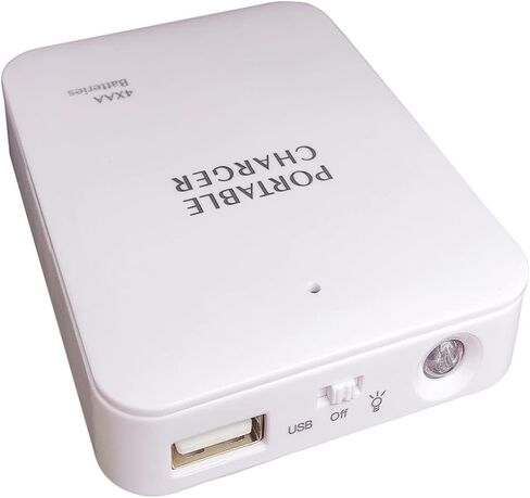 حامل بطارية AA محمول من بايت سويفت مع منفذ USB شاحن طوارئ مع مصباح LED، شاحن للهاتف والإضاءة، وإمداد الطاقة للأضواء الخنية، وأضواء الخيط، وضوء الشريط أو الأجهزة الأخرى. in Kuwait