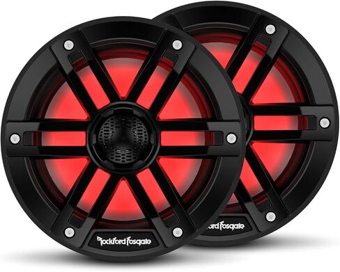 Rockford Fosgate M1-65B Color Optix 6.5" 2-Way Coaxial Multicolor LED Lighted Marine Speakers - Black (Pair) in Saudi Arabia
