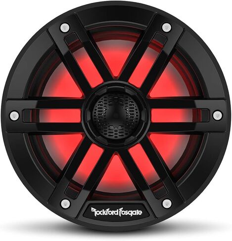 Rockford Fosgate M1-65B Color Optix 6.5" 2-Way Coaxial Multicolor LED Lighted Marine Speakers - Black (Pair) in Saudi Arabia