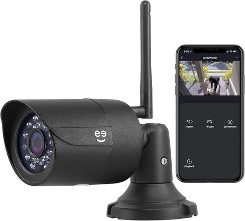 Geeni Hawk 2 Smart Security Outdoor Wired IP66 Camera | Night Vision, Motion Sensor, 2 Way Audio | Works with Alexa & Google Home | Weatherproof Black Surveillance Cam | 1 Pack in Saudi Arabia