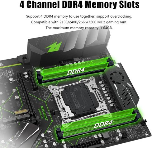 MACHINIST X99 Dual CPU Motherboard, Intel (5th/6th Gen) LGA 2011-V3 Computer Server Motherboards (E-ATX, PCIe 3.0, DDR4, Dual LAN, M.2, SATA 6Gb/s) for Intel Core i7, XEON E5 V3/V4 Series X99-D8 (Red) in Saudi Arabia