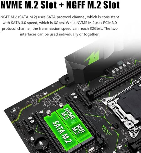 MACHINIST X99 Dual CPU Motherboard, Intel (5th/6th Gen) LGA 2011-V3 Computer Server Motherboards (E-ATX, PCIe 3.0, DDR4, Dual LAN, M.2, SATA 6Gb/s) for Intel Core i7, XEON E5 V3/V4 Series X99-D8 (Red) in Saudi Arabia