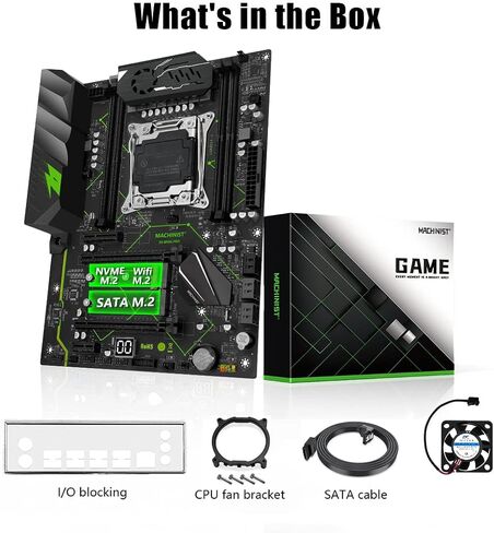 MACHINIST X99 Dual CPU Motherboard, Intel (5th/6th Gen) LGA 2011-V3 Computer Server Motherboards (E-ATX, PCIe 3.0, DDR4, Dual LAN, M.2, SATA 6Gb/s) for Intel Core i7, XEON E5 V3/V4 Series X99-D8 (Red) in Saudi Arabia