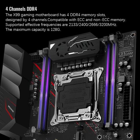 MACHINISIT LGA 2011-3 Motherboard X99 Micro ATX Mainboard for Intel Xeon E5 V3 V4 Series Processors (DDR4 Max 128GB, PCIe 3.0, M.2 Protocol, Gigabit LAN), X99 PR9-H PC Server in Saudi Arabia