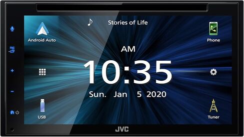 JVC KW-M560BT Apple CarPlay Android Auto Multimedia Player w/ 6.8" Capacitive Touchscreen, Bluetooth Audio and Hands Free Calling, MP3 Player, Double DIN, 13-Band EQ, SiriusXM, AM/FM Car Radio in Kuwait